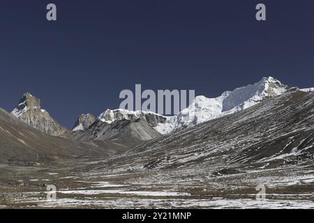 Montagna himalayana al confine tra India e Cina Foto Stock