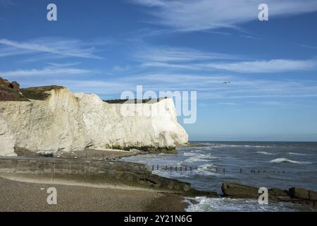 Vista di Splash Point e Seaford Head da Seaford nell'East Sussex Foto Stock