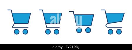 Vettore icona shopping. Icona del carrello. Vettore icona trolley Illustrazione Vettoriale