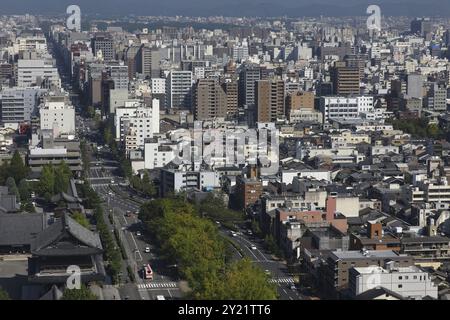 Kyoto vista panoramica dalla Torre di Kyoto Foto Stock