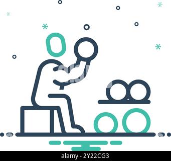 Icona per arricciamento bicipite, bicipiti Illustrazione Vettoriale