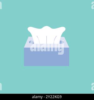 Un'icona della scatola di tessuti in stile trendy, icona pronta all'uso, accessorio igienico Illustrazione Vettoriale