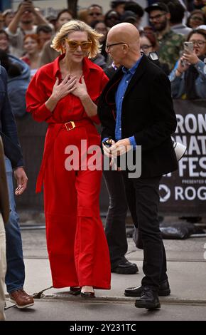 Toronto, Canada. 8 settembre 2024. Cate Blanchett partecipa alla "conversazione con…" Programma durante il Toronto International Film Festival al Royal Alexandra Theatre di Toronto, Canada, domenica 8 settembre 2024. Foto di Chris Chew/UPI credito: UPI/Alamy Live News Foto Stock