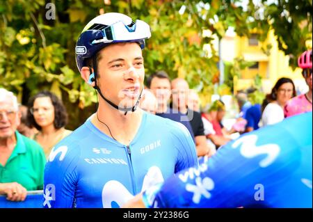 Formolo Davide - ITA - (Movistar Team) durante il Gran Premio di Larciano, gara di Street Cycling a Lanciano, Italia, 8 settembre 2024 Foto Stock