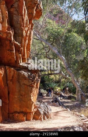 Percorso per Standley Chasm, Hugh, West MacDonnell Ranges, West MacDonnell National Park (Tjoritja), Northern Territory, Australia Foto Stock