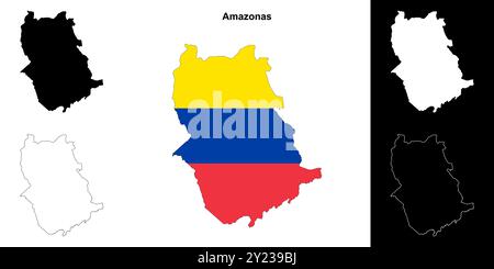 Insieme di mappe di stato Amazonas Illustrazione Vettoriale
