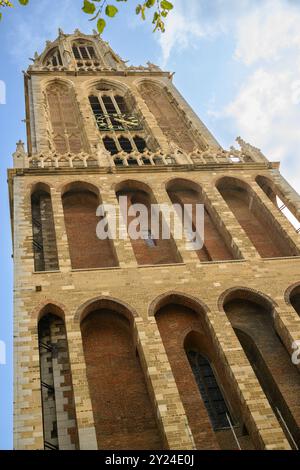 Una foto ravvicinata della Torre del Duomo, Utrecht, Paesi Bassi Foto Stock