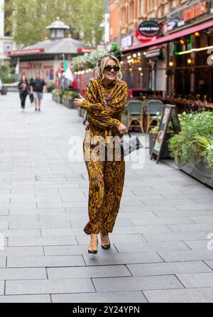 Londra, Inghilterra, Regno Unito. 9 settembre 2024. Ashley Roberts, corrispondente di showbiz lascia Global radio Credit: Richard Lincoln/Alamy Live News Foto Stock