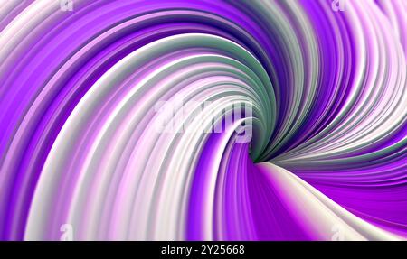 Macro di nastri piegati, carta da parati alla moda con strati ondulati e polsini.illustrazione 3d. Foto Stock