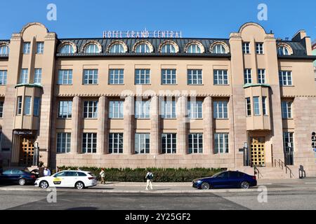 Hotel Scandic Grand Central Helsinki a Rautatientori nel centro di Helsinki, Finlandia, agosto 2024 Foto Stock