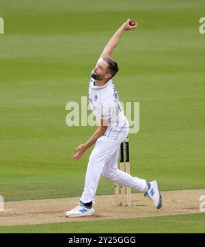 Londra, Inghilterra. 9 settembre 2024. L'inglese Chris Woakes durante il Rothesay Men's Third test match giorno 4 tra Inghilterra e Sri Lanka al Kia Oval. Crediti: Ben Whitley/Alamy Live News Foto Stock