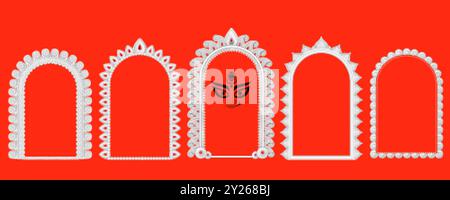 Illustrazione della dea Durga in Happy Durga Puja Subh Navratri disegno di sfondo religioso indiano per banner promozione offerta vendita Illustrazione Vettoriale