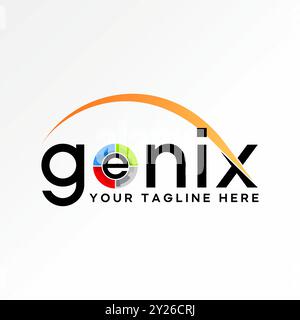 Design del logo concept grafico stock vettoriale premium creativo prestazioni basate sui dati aziendali basate su dati aziendali ultima parola Genix. Genio tipografico correlato Illustrazione Vettoriale