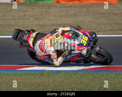 36 Joan Mir (Spa-Repsol Honda Team) durante il MotoGP test Misano Lunedi, al Misano World Circuit Marco Simoncelli di Misano Adriatico il 9 settembre 2024 a Misano Adriatico, Italia. Foto Stock