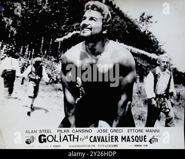 Hercules and the Masked Rider (1964) 014 - carta lobby francese d'epoca Foto Stock