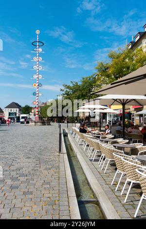 Bayreuth Main Square Platz Markt Bayreuth Old Town Altstadt Cafe Bar Foto Stock