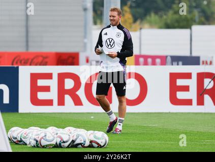 GER, Herzogenaurach, DFB, calcio, formazione e conferenza stampa della squadra natioale tedesca, base Herzo, 3 settembre 2024, germania, Men, Nations League Head-Coach Julian Nagelsmann crediti: HMB Media/Julien Becker/Alamy Archival Foto Stock