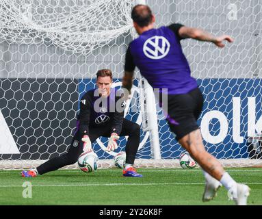 GER, Herzogenaurach, DFB, calcio, formazione e conferenza stampa della squadra natioale tedesca, base Herzo, 3 settembre 2024, germania, uomini, nazioni campionato 1 ° portiere Marc-Andre ter Stegen, crediti formativi: HMB Media/Julien Becker/Alamy Archival Foto Stock