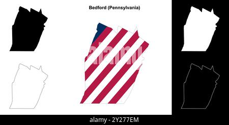 Set di mappe di Bedford County (Pennsylvania) Illustrazione Vettoriale