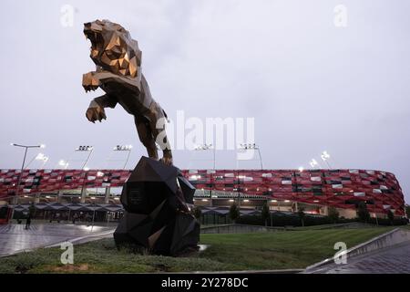 Budapest, Ungheria. 9 settembre 2024. Panoramica dello stadio prima della partita di calcio UEFA Nations League 24-25 tra Israele e Italia (gruppo B) alla Bozsik Arena, Budapest, Ungheria - 9 settembre 2024. Sport - calcio . (Foto di massimo Paolone/LaPresse) credito: LaPresse/Alamy Live News Foto Stock