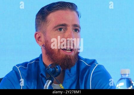 Argentina. 9 settembre 2024. Buenos Aires, 09.09.2024: Presentazione ufficiale di Iker Muñiain come giocatore di San Lorenzo de Almagro allo stadio Pedro Bidegain ( credito: Néstor J. Beremblum/Alamy Live News Foto Stock