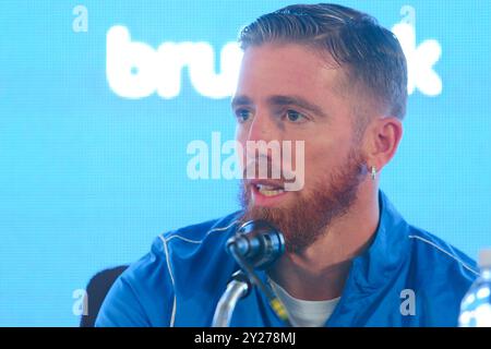 Argentina. 9 settembre 2024. Buenos Aires, 09.09.2024: Presentazione ufficiale di Iker Muñiain come giocatore di San Lorenzo de Almagro allo stadio Pedro Bidegain ( credito: Néstor J. Beremblum/Alamy Live News Foto Stock