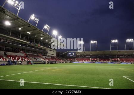 Budapest, Ungheria. 9 settembre 2024. Panoramica dello stadio prima della partita di calcio UEFA Nations League 24-25 tra Israele e Italia (gruppo B) alla Bozsik Arena, Budapest, Ungheria - 9 settembre 2024. Sport - calcio . (Foto di massimo Paolone/LaPresse) credito: LaPresse/Alamy Live News Foto Stock