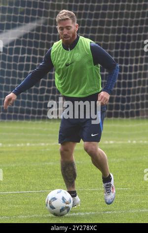 Argentina. 9 settembre 2024. Buenos Aires, 09.09.2024: Presentazione ufficiale di Iker Muñiain come giocatore di San Lorenzo de Almagro allo stadio Pedro Bidegain ( credito: Néstor J. Beremblum/Alamy Live News Foto Stock