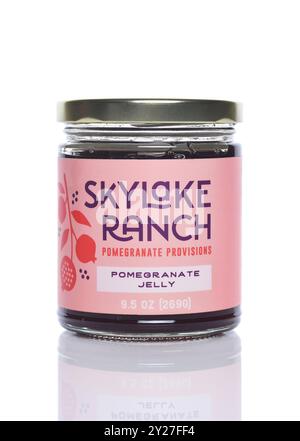 IRVINE, CALIFORNIA - 6 SETTEMBRE 2024: Un barattolo di Skylake Ranch Pomegranate Jelly. Foto Stock