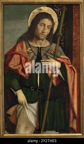 Ambrogio da Fossano, detto Bergognone (1453-1523). Pittore rinascimentale italiano. St. Roque, 1505-1510. Olio e tempera su pannello di legno. Pinacoteca Castello Sforzesco, Milano, Italia. Foto Stock