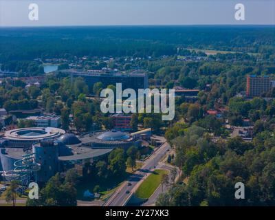 Druskininkai, Lituania. Vista aerea panoramica del centro termale lituano Foto Stock