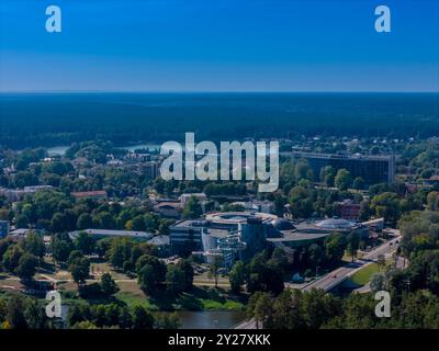 Druskininkai, Lituania. Vista aerea panoramica del centro termale lituano Foto Stock