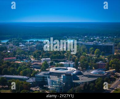 Druskininkai, Lituania. Vista aerea panoramica del centro termale lituano Foto Stock