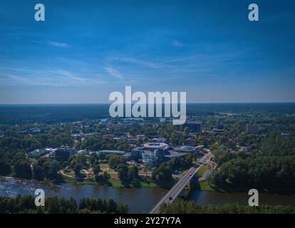 Druskininkai, Lituania. Vista aerea panoramica del centro termale lituano Foto Stock