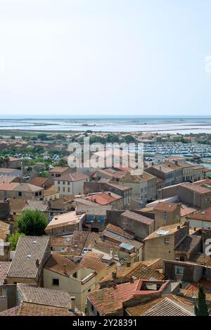 La città di Gruissan Aude/France Foto Stock