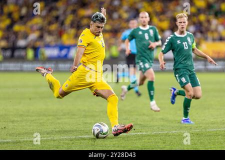 Andrei Ratiu della Romania durante la UEFA Nations League, fase a gironi, Lega C, gruppo C2, partita di calcio tra Romania e Lituania il 9 settembre 2024 allo Stadionul Steaua di Bucarest, Romania - Photo Mihnea Tatu/LightSpeed Images/DPPI Credit: DPPI Media/Alamy Live News Foto Stock