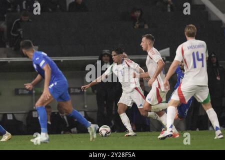 Budapest, Ungheria. 9 settembre 2024. Samuele Ricci in azione durante la partita di calcio della UEFA Nations League 24-25 tra Israele e Italia (gruppo B) alla Bozsik Arena di Budapest, Ungheria - 9 settembre 2024. Sport - calcio . (Foto di massimo Paolone/LaPresse) credito: LaPresse/Alamy Live News Foto Stock