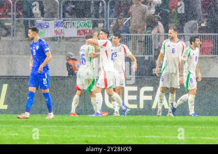 Budapest, Budapest, Israele. 9 settembre 2024. Durante la prima partita della National League 09/09/2024 partita di calcio tra Israele e Italia allo stadio Bozsik Arena di Budapest. (Credit Image: © Fabio Sasso/ZUMA Press Wire) SOLO PER USO EDITORIALE! Non per USO commerciale! Foto Stock