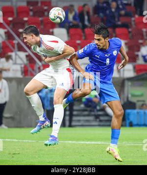 Budapest, Budapest, Israele. 9 settembre 2024. Alessandro bastoni (Italia) durante la prima partita della National League 09/09/2024 partita di calcio tra Israele e Italia allo stadio Bozsik Arena di Budapest. (Credit Image: © Fabio Sasso/ZUMA Press Wire) SOLO PER USO EDITORIALE! Non per USO commerciale! Foto Stock