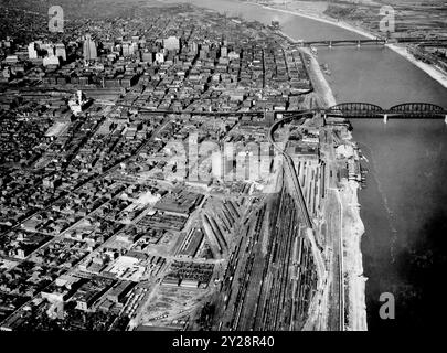 Vista aerea di St Louis, Missouri, circa 1945 Foto Stock