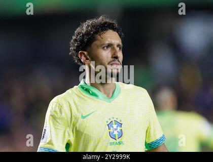 Curitiba, Brasile. 6 settembre 2024. Calcio calcio - qualificazioni FIFA 2026 - Brasile vs. Ecuador - Brasile contro Ecuador - partita valida per il 7° Foto Stock