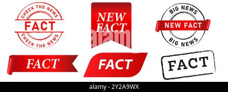 Timbro informativo verificato reale convalida badge adesivo sigillo nastro con trama design della collezione set Illustrazione Vettoriale