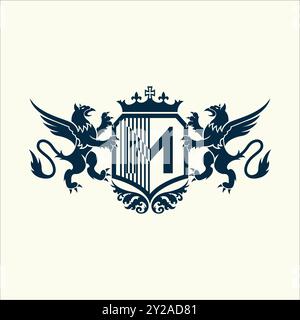 Stemmi e loghi dell'università e delle scuole universitarie Letter D Illustrazione Vettoriale
