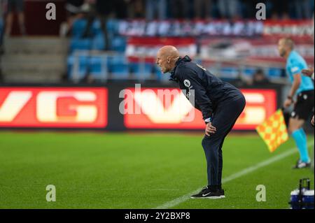 Oslo, Norvegia. 5 giugno 2024. L'allenatore norvegese Staale Solbakken è stato visto durante la partita di UEFA Nations League tra Norvegia e Austria all'Ullevaal Stadion di Oslo. Credito: Gonzales Photo/Alamy Live News Foto Stock