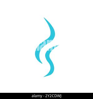 Icona del fumo. Isolato su sfondo bianco. Dal set di icone blu. Illustrazione Vettoriale