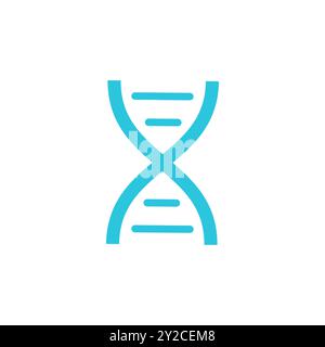 Icona a spirale del DNA. Isolato su sfondo bianco. Dal set di icone blu. Illustrazione Vettoriale