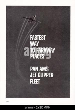 Old Vintage Pan Am Advertisement in the Straits Times Annual 1960 a Singapore. Foto Stock