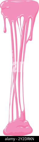 Carta adesiva per cartoni animati. Spruzzo di melma liquido goo, spruzzo di muco. Icona della figura vettoriale piatta con gocciolamento di gelatina su sfondo bianco Illustrazione Vettoriale