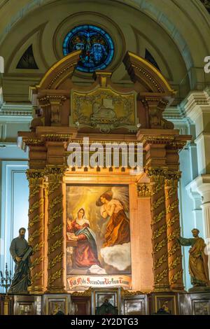 Dipinto dell'Incarnazione sulla pala d'altare principale della Cattedrale di nostra Signora dell'Incarnazione, San Miguel de Tucumán, Argentina. Foto Stock