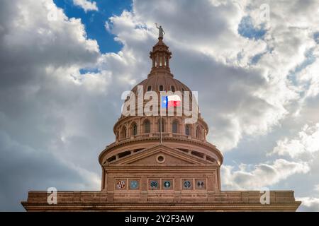 Il palazzo del governo dello stato del Texas a Sunset ad Austin, Texas, Stati Uniti. Foto Stock